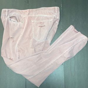 Guess Size 31 Brittney Skinny Ankle Length Pink Distress Denim Jeans